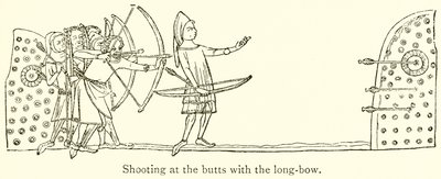 Schießen auf die Butts mit dem Langbogen von English School