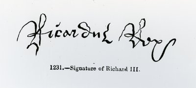 Unterschrift von Richard III (1452-85) von English School