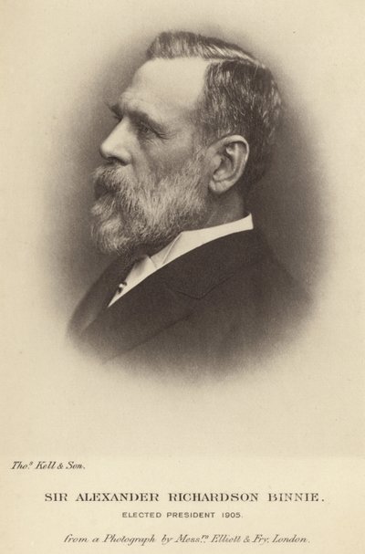 Sir Alexander Richardson Binnie, zum Präsidenten der Institution of Civil Engineers gewählt im Jahr 1905 von English School