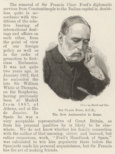 Sir Clare Ford, GCB, der neue Botschafter in Rom von English School
