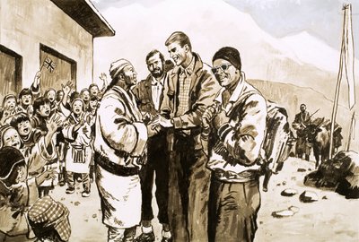Sir Edmund Hillary besucht Nepal 1963 erneut von English School