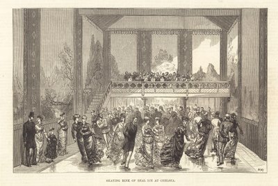 Eislaufbahn aus echtem Eis in Chelsea von English School