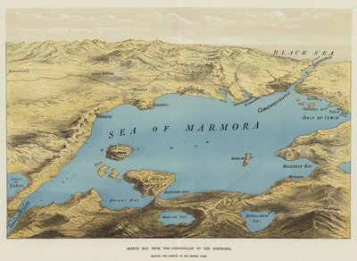 Skizzenkarte von den Dardanellen bis zum Bosporus von English School