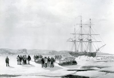 Schlittenparty verlässt HMS Investigator in Mercy Bay, unter dem Kommando von Leutnant Gurney Creswell von English School