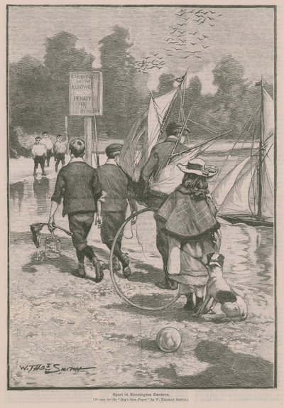 Sport in den Kensington Gardens, London von English School