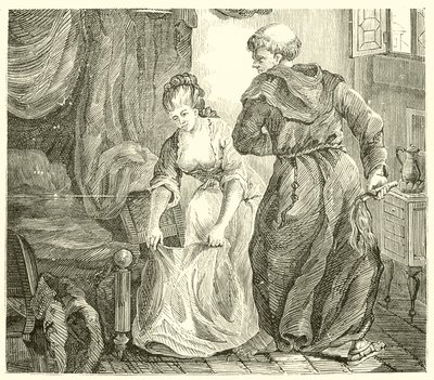 Der heilige Edmund, Bischof von Canterbury, wurde während seines Studiums in Paris von einer sehr schönen jungen Frau gequält von English School