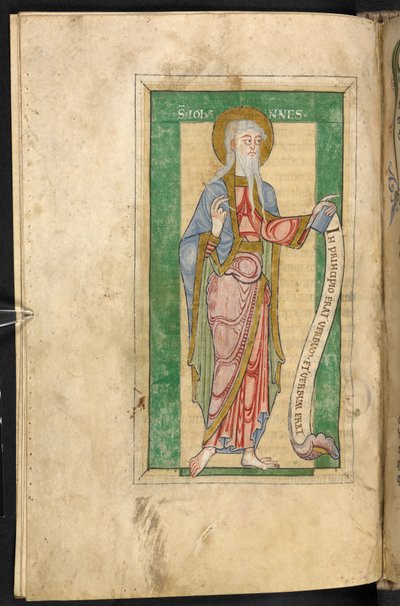 Hl. Johannes mit einem Rahmen in Grün von English School