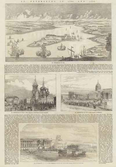 St. Petersburg im Jahr 1706 und 1856 von English School