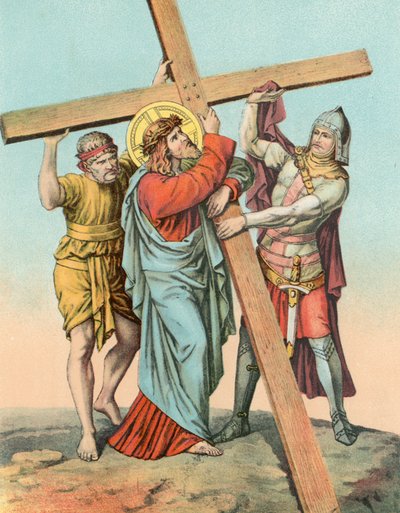 Station II Christus nimmt das Kreuz auf seine Schulter von English School