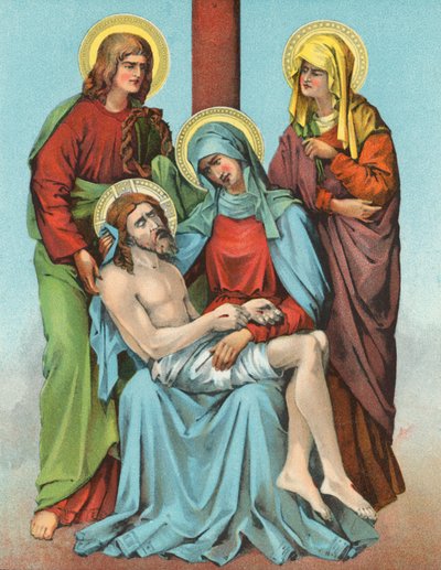 Station XIII Christus wird vom Kreuz abgenommen von English School