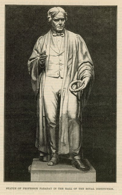 Statue von Professor Faraday in der Halle der Royal Institution von English School