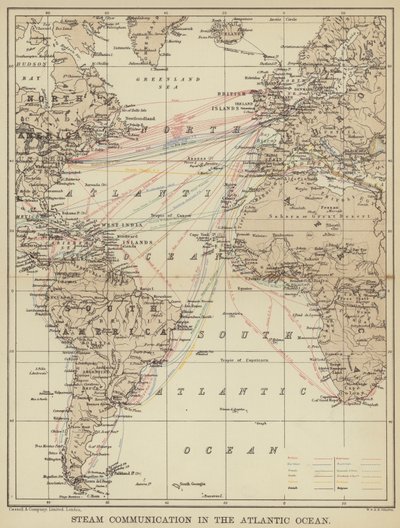 Dampfschifffahrt im Atlantischen Ozean von English School