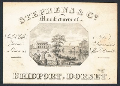 Stephens & Co, Hersteller von Segeltuch, Netzen, Zwirn, Leinen und Schuhfaden, Visitenkarte von English School