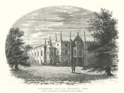Strawberry Hill in Walpoles Zeit (Gravur) von English School
