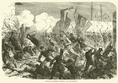 Kampf zwischen Marinesoldaten und Bayern, Dezember 1870 von English School