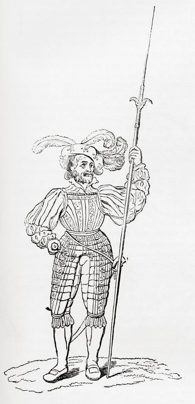 Anzug aus geripptem und graviertem Harnisch, aus Old England: A Pictorial Museum, veröffentlicht 1847 von English School