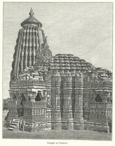 Tempel in Udaipur (Gravur) von English School