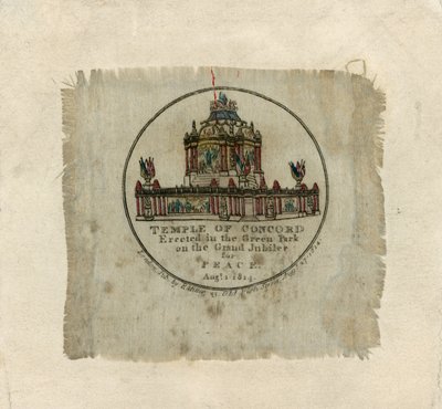Tempel der Eintracht zur Feier des Friedens von 1814 von English School
