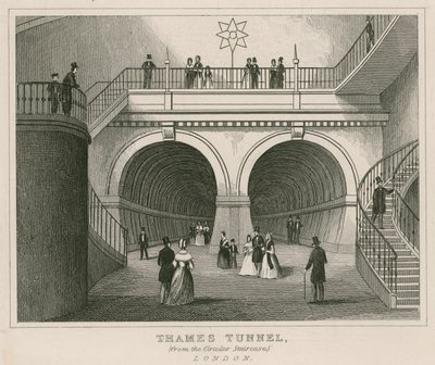 Thames-Tunnel von der Wendeltreppe von English School