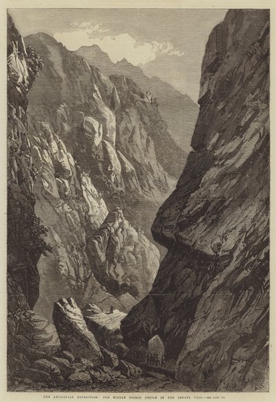 Die abessinische Expedition, der mittlere Sooroo-Durchgang im Senafe-Pass von English School