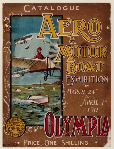 Die Aero- und Motorbootausstellung im Olympia, 1911 von English School