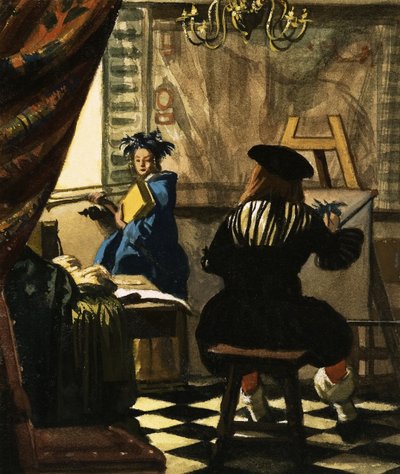 Der Künstler in seinem Atelier von Jan Vermeer von English School