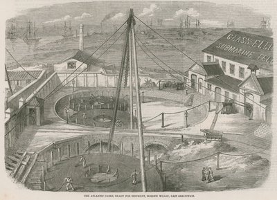 Das Atlantikkabel, versandfertig, Moden Wharf, East Greenwich von English School