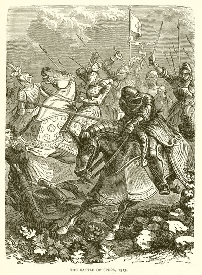 Die Schlacht von Spurs, 1513 von English School