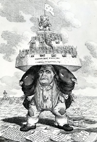 Der britische Atlas, oder John Bull unterstützt die Friedensordnung, Druck von Charles Williams, 1816 von English School