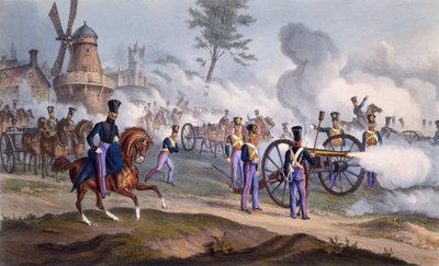 Die britische königliche Pferdeartillerie - Kanonen auf dem Schlachtfeld, 1835 von English School