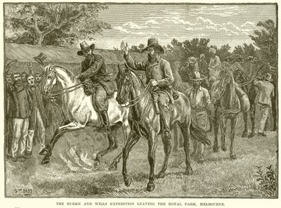 Die Burke und Wills Expedition verlässt den Royal Park, Melbourne von English School