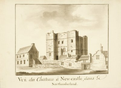Das Schloss, Newcastle upon Tyne (Tinte & Bleistift auf Papier) von English School