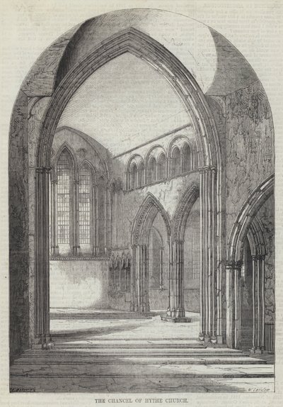 Der Chor der Kirche von Hythe (Gravur) von English School