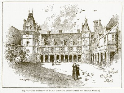 Das Schloss von Blois (zeigt die letzte Phase der französischen Gotik) (Gravur) von English School