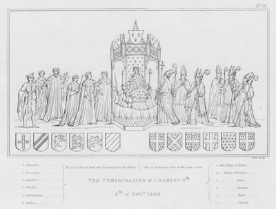 Die Weihe von Karl VI., 4. November 1380 (Gravur) von English School