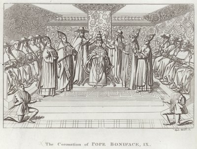 Die Krönung von Papst Bonifatius IX. von English School