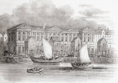 Das Zollhaus, London, England, wie es vor dem Großen Brand aussah, aus Old England: A Pictorial Museum, veröffentlicht 1847 von English School