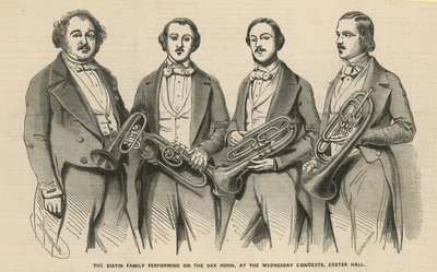 Die Distin-Familie spielt auf dem Saxhorn bei den Mittwochskonzerten, Exeter Hall von English School