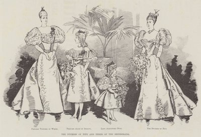 Die Herzogin von Fife und drei der Brautjungfern (Gravur) von English School