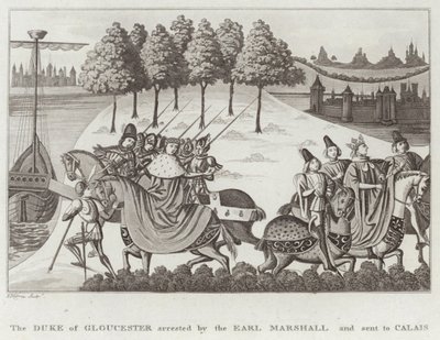 Der Herzog von Gloucester wird vom Earl Marshall verhaftet und nach Calais geschickt von English School