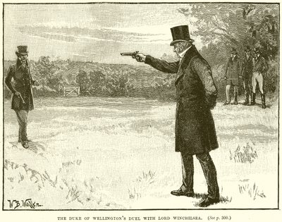 Das Duell des Herzogs von Wellington mit Lord Winchilsea von English School