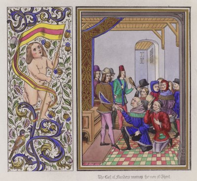 Der Graf von Flandern empfängt die Männer von Gent von English School