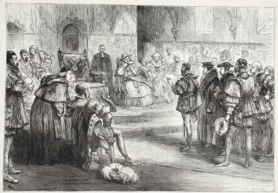 Der Kurfürst von Sachsen liest den Protest auf dem Reichstag zu Speyer, Illustration aus Die Geschichte des Protestantismus von James Aitken Wylie, veröffentlicht 1878 von English School