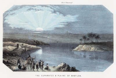Der Euphrat und die Ebenen von Babylon (farbige Gravur) von English School