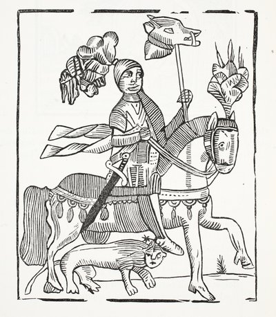 Die berühmte Geschichte von Guy, Earl of Warwick, Illustration aus Chap-books des achtzehnten Jahrhunderts von John Ashton, veröffentlicht 1882 von English School