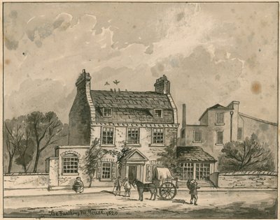 The Farthing Pie House, London, Originalzeichnung datiert 1820 von English School