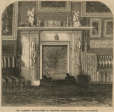 Der Flaxman-Kamin im Salon des Dichters Rogers, Rogers Haus, St. James