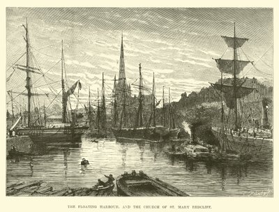 Der schwimmende Hafen und die Kirche St. Mary Redcliff von English School