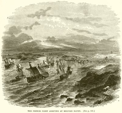 Die französische Flotte erreicht Milford Haven von English School