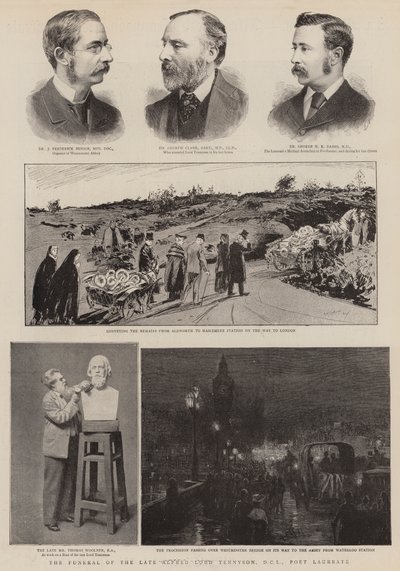 Das Begräbnis des verstorbenen Alfred Lord Tennyson, DCL, Poet Laureate (Gravur) von English School